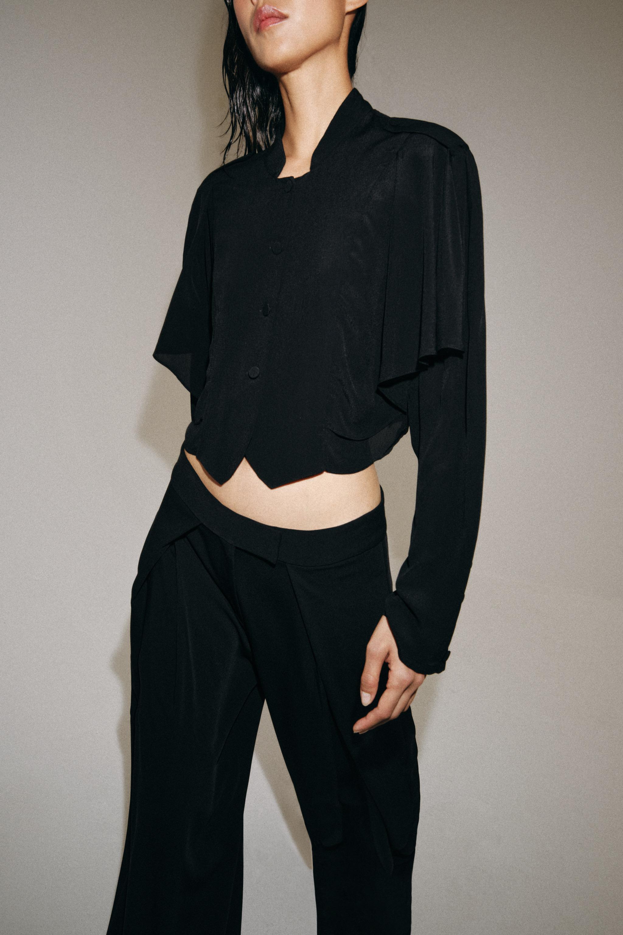 ZW COLLECTION RUFFLED CROP SHIRT